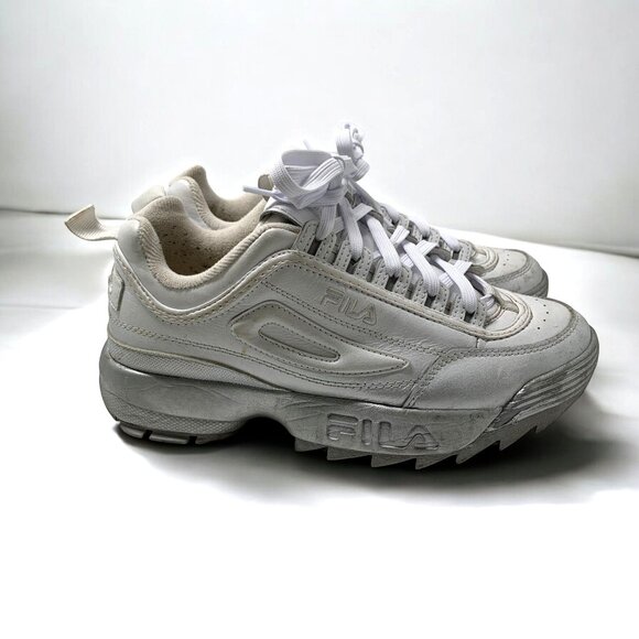 Fila Disruptor II White Sneakers Women's Sz 11 US Eur 42.5 Chunky Shoes - Picture 1 of 6